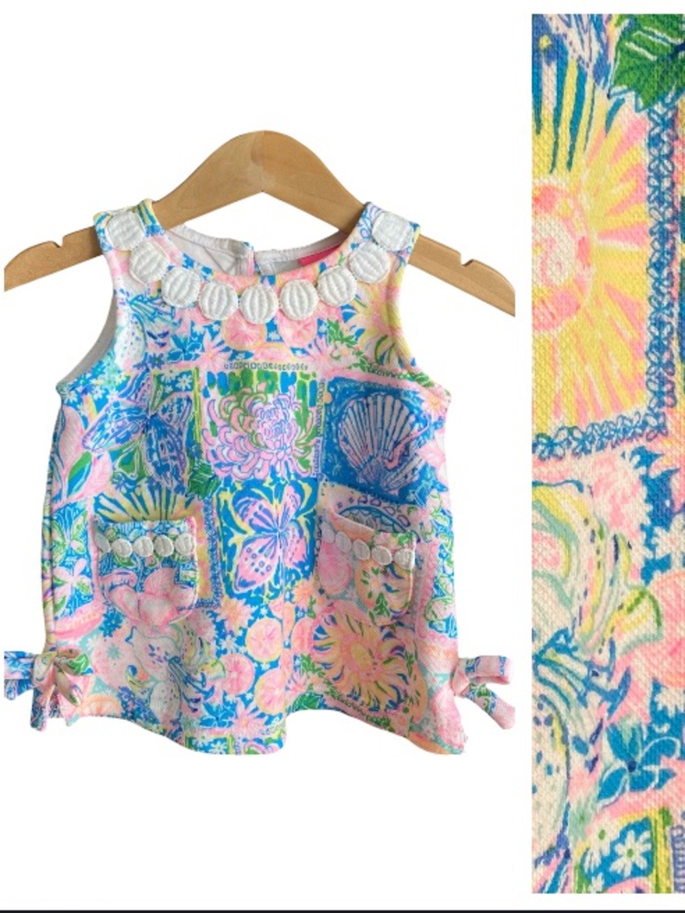 Lilly Pulitzer Baby Girl Colorful Patchwork Shift Dress 3-6 months
